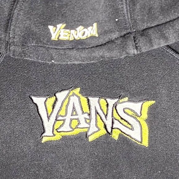 Vans X Marvel Comics Venom Hoodie Mens Large Black Sweatshirt Fleece - Picture 11 of 16